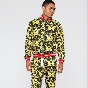 Fashion Nova Men Royal Floral Tiger Track Suit